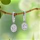 2 - Ilona Oval Cut Forever One Moissanite and Diamond Halo Dangling Earrings 