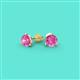 2 - Pema 4mm (0.53 ctw) Pink Sapphire Martini Solitaire Stud Earrings 