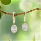 2 - Ilona Oval Cut White Sapphire and Diamond Halo Dangling Earrings 