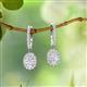 2 - Ilona Oval Cut White Sapphire and Diamond Halo Dangling Earrings 