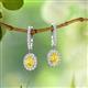 2 - Ilona Oval Cut Yellow Sapphire and Diamond Halo Dangling Earrings 