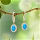2 - Ilona Oval Cut Turquoise and Diamond Halo Dangling Earrings 