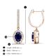 3 - Ilona Oval Cut Blue Sapphire and Diamond Halo Dangling Earrings 