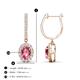 3 - Ilona Oval Cut Pink Tourmaline and Diamond Halo Dangling Earrings 