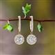 2 - Ilona (4mm) Round Center Lab Grown Diamond and Side Mined Diamond Halo Dangling Earrings 