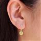 4 - Ilona (4mm) Round Yellow and White Diamond Halo Dangling Earrings 
