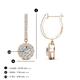 3 - Ilona (4mm) Round Center Lab Grown Diamond and Side Mined Diamond Halo Dangling Earrings 