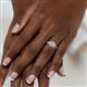 6 - Jessica Rainbow Emerald Cut Aquamarine with Round and Princess Cut Diamond Engagement Ring 