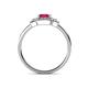4 - Jessica Rainbow Emerald Cut Pink Tourmaline with Round and Princess Cut Diamond Engagement Ring 