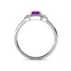 4 - Jessica Rainbow Emerald Cut Amethyst with Round and Princess Cut Diamond Engagement Ring 
