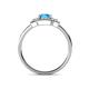 4 - Jessica Rainbow Emerald Cut Blue Topaz with Round and Princess Cut Diamond Engagement Ring 