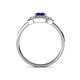 4 - Jessica Rainbow Emerald Cut Iolite with Round and Princess Cut Diamond Engagement Ring 