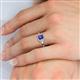 5 - Jessica Rainbow Emerald Cut Iolite with Round and Princess Cut Diamond Engagement Ring 