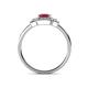 4 - Jessica Rainbow Emerald Cut Rhodolite Garnet with Round and Princess Cut Diamond Engagement Ring 