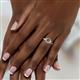 6 - Jessica Rainbow Emerald Cut Smoky Quartz with Round and Princess Cut Diamond Engagement Ring 
