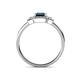 4 - Jessica Rainbow Emerald Cut London Blue Topaz with Round and Princess Cut Diamond Engagement Ring 