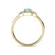 4 - Jessica Rainbow Emerald Cut Aquamarine with Round and Princess Cut Diamond Engagement Ring 