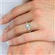 5 - Jessica Rainbow Emerald Cut Aquamarine with Round and Princess Cut Diamond Engagement Ring 