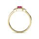 4 - Jessica Rainbow Emerald Cut Pink Tourmaline with Round and Princess Cut Diamond Engagement Ring 