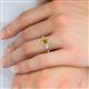 5 - Jessica Rainbow Emerald Cut Citrine with Round and Princess Cut Diamond Engagement Ring 