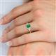5 - Jessica Rainbow Emerald Cut Lab Created Emerald with Round and Princess Cut Diamond Engagement Ring 
