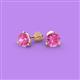 2 - Pema 5mm (1.40 ctw) Lab Created Pink Sapphire Martini Solitaire Stud Earrings 