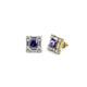 1 - Katheryn Iolite and Diamond Halo Stud Earrings 