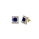 1 - Katheryn Blue Sapphire and Diamond Halo Stud Earrings 
