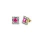 1 - Katheryn Pink Sapphire and Diamond Halo Stud Earrings 