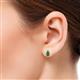 2 - Ailey Emerald and Diamond Two Stone Stud Earrings 