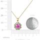 4 - Urania Pink Sapphire and Diamond Floral Halo Pendant 