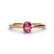 1 - Orla Oval Cut Pink Tourmaline Solitaire Engagement Ring 
