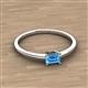 2 - Norina Classic Emerald Cut 6x4 mm Blue Topaz East West Solitaire Engagement Ring 