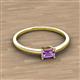 2 - Norina Classic Emerald Cut 6x4 mm Amethyst East West Solitaire Engagement Ring 