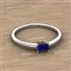 2 - Norina Classic Emerald Cut 6x4 mm Blue Sapphire East West Solitaire Engagement Ring 