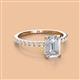 2 - Charlotte Desire 7x5 mm Emerald Cut White Sapphire and Round Diamond Hidden Halo Engagement Ring 
