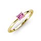3 - Norina Classic Emerald Cut 6x4 mm Pink Sapphire East West Solitaire Engagement Ring 
