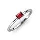 3 - Norina Classic Emerald Cut 6x4 mm Ruby East West Solitaire Engagement Ring 