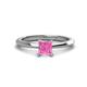 1 - Zelda Princess Cut 5.5mm Pink Sapphire Solitaire Engagement Ring 