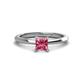 1 - Zelda Princess Cut 5.5mm Pink Tourmaline Solitaire Engagement Ring 