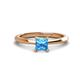 1 - Zelda Princess Cut 5.5mm Blue Topaz Solitaire Engagement Ring 