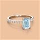 2 - Charlotte Desire 7x5 mm Emerald Cut Aquamarine and Round Diamond Hidden Halo Engagement Ring 