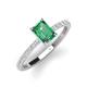 3 - Charlotte Desire 7x5 mm Emerald Cut Lab Created Alexandrite and Round Diamond Hidden Halo Engagement Ring 