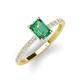 3 - Charlotte Desire 7x5 mm Emerald Cut Lab Created Alexandrite and Round Diamond Hidden Halo Engagement Ring 