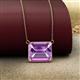 2 - Olivia 12x10 mm Emerald Cut Amethyst East West Solitaire Pendant Necklace 
