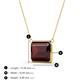 3 - Olivia 12x10 mm Emerald Cut Red Garnet East West Solitaire Pendant Necklace 