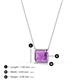 3 - Olivia 8x6 mm Emerald Cut Amethyst East West Solitaire Pendant Necklace 