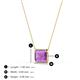 3 - Olivia 8x6 mm Emerald Cut Amethyst East West Solitaire Pendant Necklace 