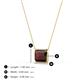 3 - Olivia 8x6 mm Emerald Cut Red Garnet East West Solitaire Pendant Necklace 