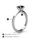 4 - Zelda Princess Cut 5.5mm Black Diamond Solitaire Engagement Ring 